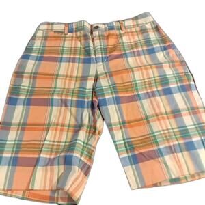 Lauren Ralph Lauren Active Vintage Women's Orange Blue Plaid Bermuda Shorts 6